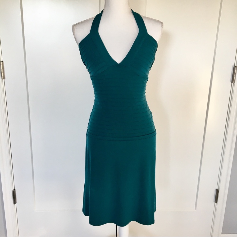 Max & Cleo | Teal Halter Top Dress Size 2
